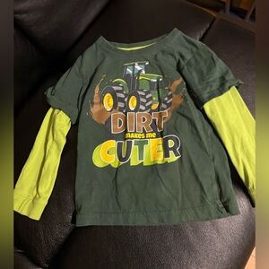 John Deere Green and Yellow Tractor Long Sleeve Tee